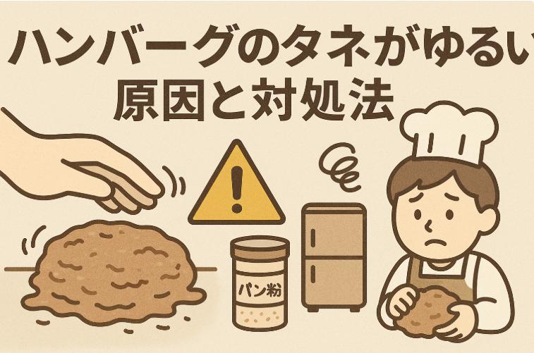ハンバーグのタネがゆるいときの原因と対処法｜崩れずふっくら仕上げるコツ