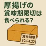 厚揚げの賞味期限切れは食べられる？2日・3日・1週間後の安全ラインを解説