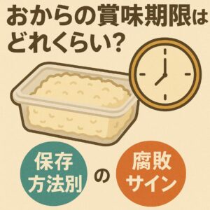 おからの賞味期限はどれくらい？保存方法別の日持ちと腐敗サインを解説