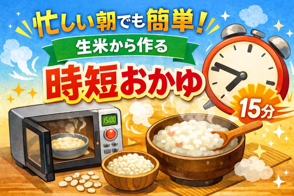 生米からおかゆを早く作る!忙しい朝でもOK!電子レンジでも可能な方法