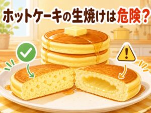 ホットケーキが生焼けでも食べられる？危険性と安全な焼き加減の見分け方